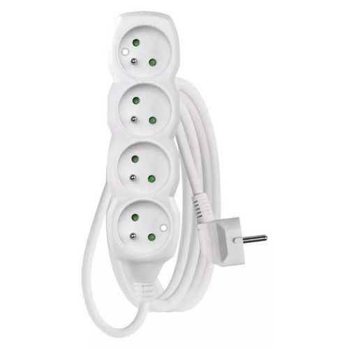 Przedłużacze Emos, białe, PVC, 4 gniazda - Przedłużacz Emos, biały, PVC, 4 gniazda, 7 m