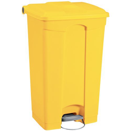 Plastikowe kosze na śmieci Manutan Expert, pojemność 90 l - Plastikowy kosz na śmieci Manutan Expert, pojemność 90 l, żółty