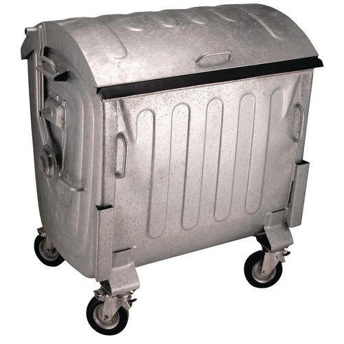 Przenośny kontener ze stali ocynkowanej 1100 l - POJEMNIK OCYNKOWANY 1100 L 136 X 102 X 142