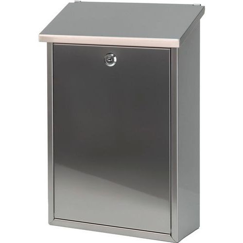 Ścienna skrzynka na listy 27 l – V-Part - Skrzynka na listy ścienna wysokość 40 cm matowa stal nierdzewna
