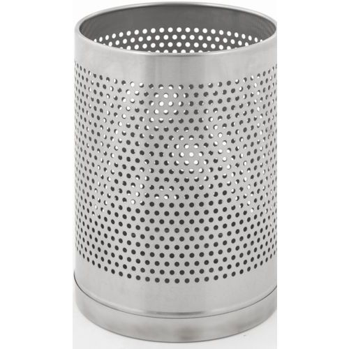 Perforowany kosz na papier 10 l – V-Part - Kosz na papier perforowany 10 l matowa stal nierdzewna