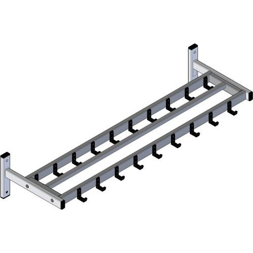 Wieszak ścienny HIQ 19 haczyków – V-Part - Wieszak ścienny HIQ 19 haczyków czarny/szary aluminium