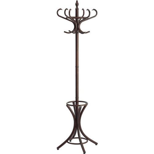 Wieszak na płaszcze Bistro – V-Part - Wieszak na płaszcze Bistro drewniany brązowy wys. 185 cm