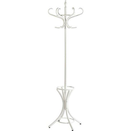 Wieszak na płaszcze Bistro – V-Part - Wieszak na płaszcze Bistro drewniany biały wys. 185 cm