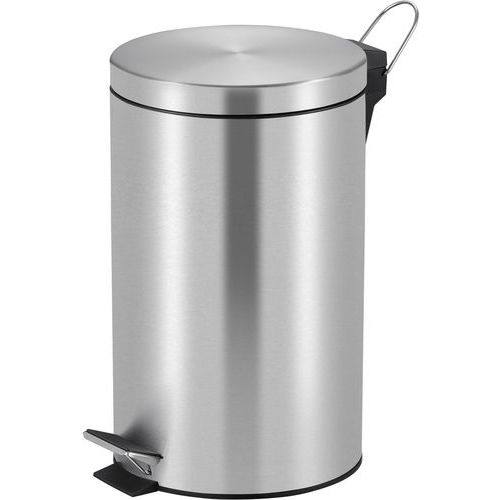 Kosz na śmieci z pedałem 3 l do 30 l – V-Part - Kosz na ??mieci z pedałem 12 l matowa stal nierdzewna