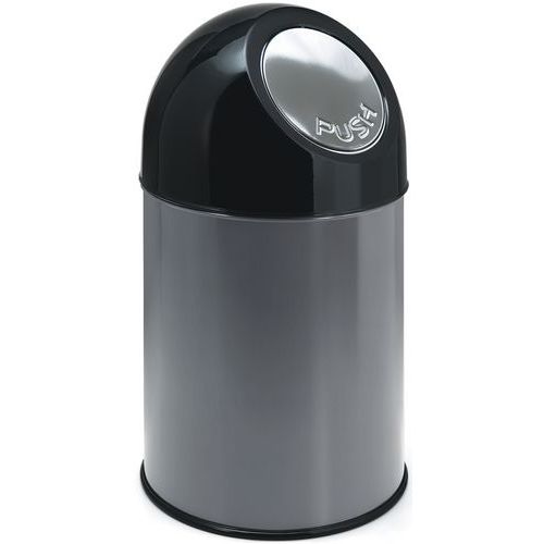 Kosz na śmieci Bullet z wkładem 30 l do 55 l – V-Part - Kosz na śmieci Bullet z wkładem 30 l szary metalik