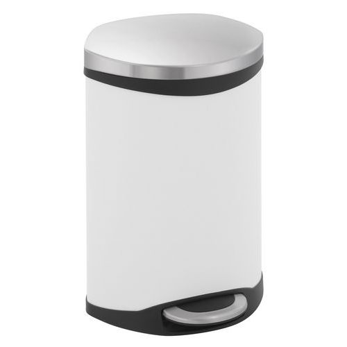 Kosz na śmieci Shell 6 l do 50 l – EKO - Kosz na śmieci Shell 10 l biały / matowa stal nierdzewna