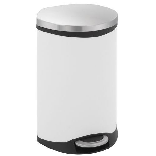 Kosz na śmieci Shell 6 l do 50 l – EKO - Kosz na śmieci Shell 18 l biały / matowa stal nierdzewna