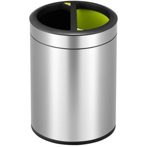 Open Top Bin Round 5 + 5 l EKO - Round Open Top Bin 5 + 5 l EKO, matowa stal nierdzewna