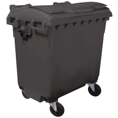 Plastikowe zewnętrzne pojemniki na odpady Manutan Expert, pojemność 770 l - Plastikowy pojemnik na odpady Manutan Expert, pojemność 770 l, szary