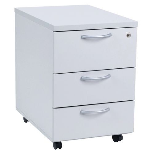 Kontenery mobilne Manutan Expert, 60 x 42 x 59 cm, jasnoszary - Kontener mobilny Manutan Expert, 60 x 42 x 59 cm, 3 szuflady, kolor jasnoszary