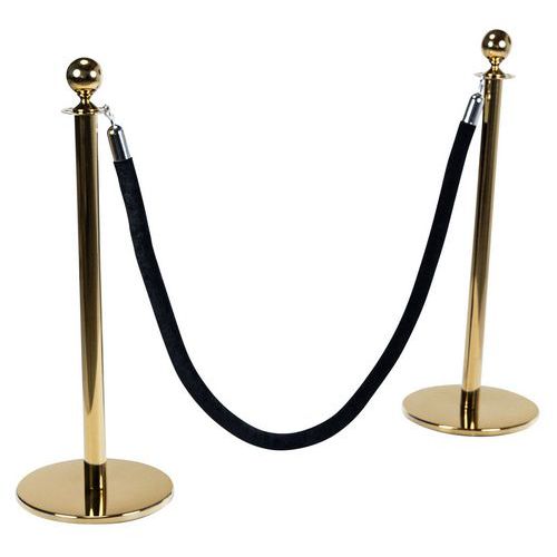 Słupki odgradzające z liną Manutan Expert Mosiądz - Słupek odgradzający z liną Manutan Expert Mosiądz, czarny