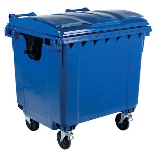 Plastikowe zewnętrzne pojemniki na odpady Manutan Expert, pojemność 1 100 l - Plastikowy pojemnik na odpady, zewnętrzny Manutan Expert, pojemność 1100