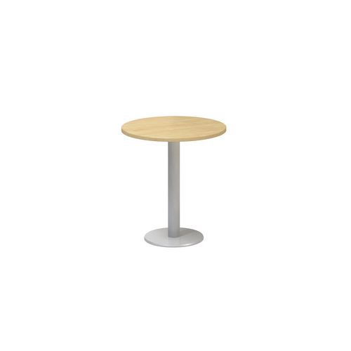 Stoły konferencyjne okrągłe Alfa 400 z szarymi nogami, 70 x 74,2 cm - Stół konferencyjny okrągły Alfa 400, z szarą podstawą, 70 x 74,2 cm, dekor dzika