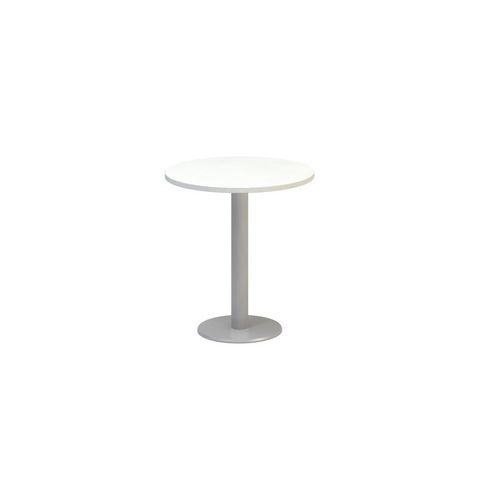 Stoły konferencyjne okrągłe Alfa 400 z szarymi nogami, 70 x 74,2 cm - Stół konferencyjny okrągły Alfa 400, z szarą podstawą, 70 x 74,2 cm, kolor biały