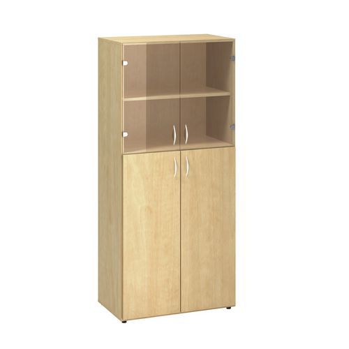 Szafki wysokie szerokie Alfa 500, 178 x 80 x 47 cm, ze drzwiczkami z płyty meblowej i szklanymi - Szafka wysoka szeroka Alfa 500, 178 x 80 x 47 cm, wy