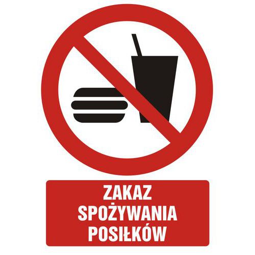 Zakaz spożywania posiłków - Zakaz spożywania posiłków 5,25 X 7,4 nieświec. folia
