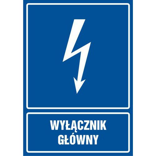Wyłącznik główny - Wyłącznik główny 29,7 X 42 nieświec. płyta sztywna PCV