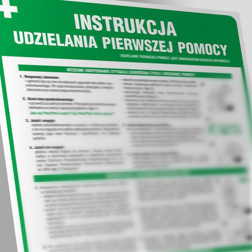 Instrukcja udzielania pierwszej pomocy 24,5 X 35 nieświec. płyta cienka PCV