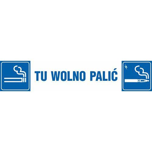 Tu wolno palić (wyroby tytoniowe + papierosy elektroniczne) 10 X 50 nieświec. płyta sztywna PCV
