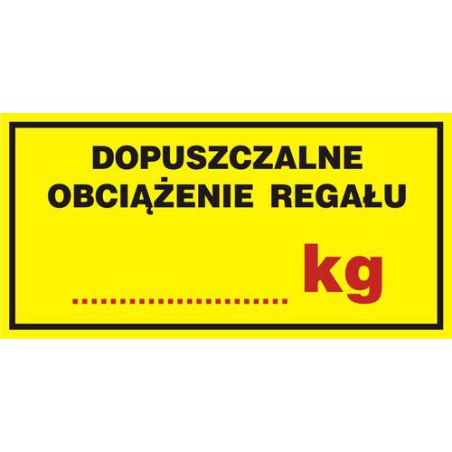 Dopuszczalne obciążenie regału ....... kg 5 X 10 nieświec. płyta sztywna PCV Dopuszczalne obciążenie regału ....... kg 5 X 10 nieświec. płyta sztywna PCV