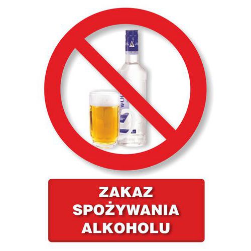 Zakaz spożywania alkoholu - Zakaz spożywania alkoholu 14,8 X 21 nieświec. płyta sztywna PCV