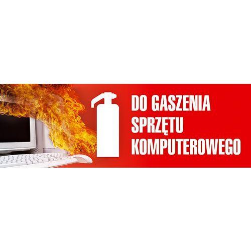Gaśnica do gaszenia sprzętu komputerowego 10 X 30 nieświec. płyta sztywna PCV