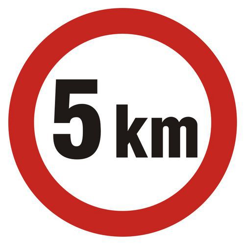 Ograniczenie prędkości 5km - Ograniczenie prędkości 5km 33 X 33 nieświec. folia