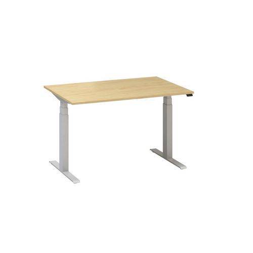 Stoły biurowe z regulacją wysokości Alfa Up z szarymi nogami, 120 x 80 x 61,5-127,5 cm - Stół biurowy z regulacją wysokości Alfa Up z szarymi nogami, 