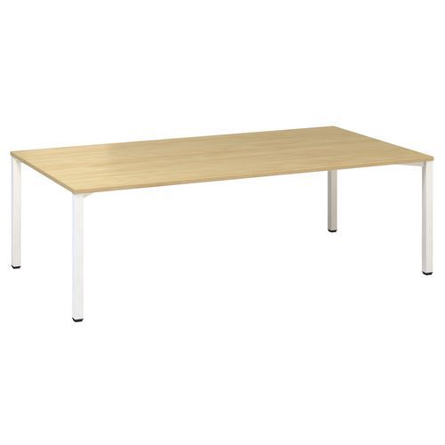Stoły konferencyjne Alfa 420 z białą podstawą, 240 x 120 x 74,2 cm - Stół konferencyjny Alfa 420 z białą podstawą, 240 x 120 x 74,2 cm, wersja prosta,