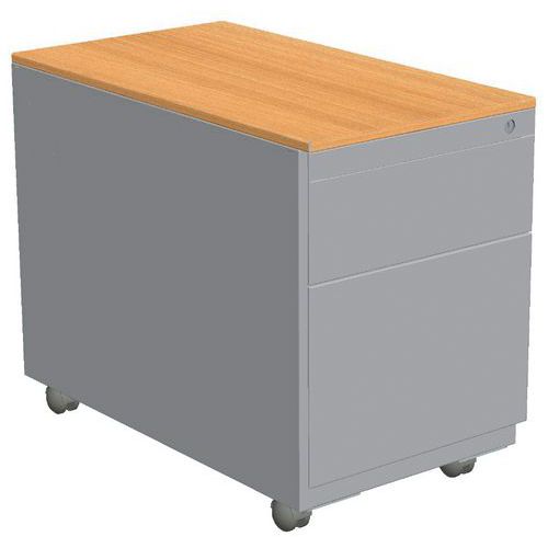 Przenośne pojemniki z szufladami Combi-Classic, 80 x 42 x 54,7 cm, szary/buk - Mobilny pojemnik z szufladami Combi-Classic, 80 x 42 x 54,7, szary/buk,