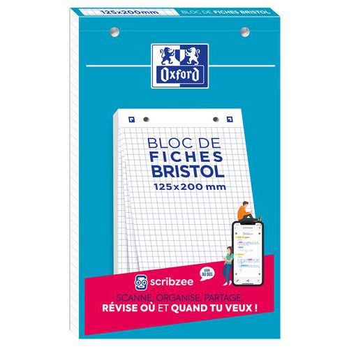 Kwadratowe bloki Oxford Bristol, 125×200 mm - Blok Oxford Bristol w kratkę, 125×200 mm, biały
