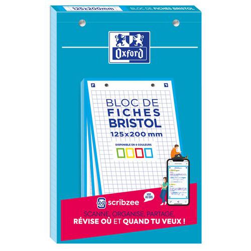Kwadratowe bloki Oxford Bristol, 125×200 mm - Blok Oxford Bristol w kratkę, 125×200 mm, niebieski