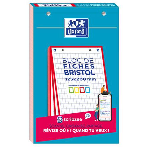 Kwadratowe bloki Oxford Bristol, 125×200 mm - Blok Oxford Bristol w kratkę, 125×200 mm, czerwony