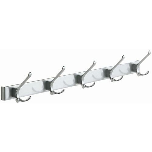 Aluminiowe wieszaki ścienne Gardelux - Aluminiowy wieszak ścienny Gardelux, 5 haczyków