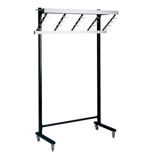 Wieszaki rzędowe z półką - Regał rzędowy Gardelux z półką, szerokość 120 cm