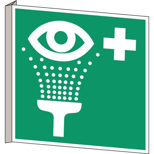 Znaki ewakuacyjne - "Stacja do przemywania oczu" - PCV - Znak ewakuacji awaryjnej - "Stacja do przemywania oczu" - PCV, flaga