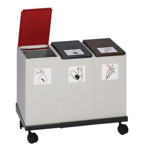 Mobilne podstawy do koszy na śmieci VAR - Mobilna podstawa do koszy na śmieci VAR, na 3–4 x 60 l