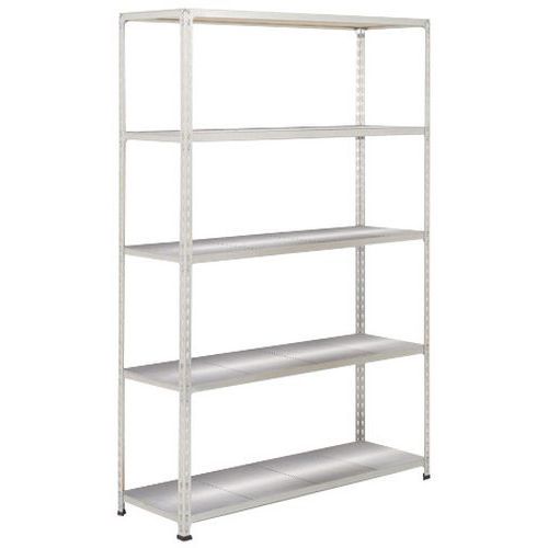 Metalowe regały bezśrubowe Rapid 2 - Regał metalowy Rapid 2, 198 × 152,5 × 61 cm, 110 kg/półkę, 5 paneli stalowych, ocynk