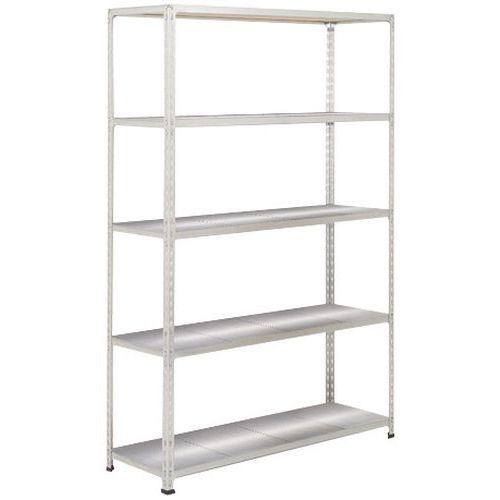 Metalowe regały bezśrubowe Rapid 2 - Regał metalowy Rapid 2, 198 × 152,5 × 30,5 cm, 110 kg/półkę, 5 paneli stalowych, ocynk