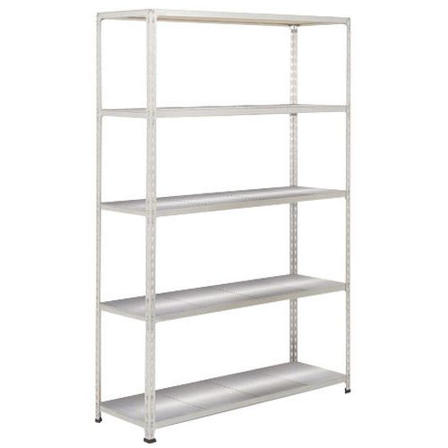 Metalowe regały bezśrubowe Rapid 2 - Regał metalowy Rapid 2, 198 x 122 x 45,5 cm, 115 kg/półkę, 5 półek stalowych, ocynk