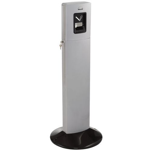 Popielniczka na nóżce Metropolitan_Rubbermaid - Popielniczka na nóżce Metropolitan srebrna