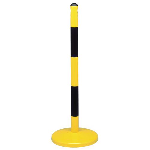 Słupki metalowe Reva, wysokość 90 cm - Słupek metalowy Reva, wys. 90 cm, czarno/żółty, na 1 łańcuch