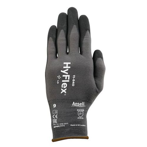 Rękawice nylonowe Ansell HyFlex® 11-840 częściowo powlekane nitrylem, 1 para - Rękawice nylonowe Ansell HyFlex® 11-840 częściowo powlekane nitrylem, 1