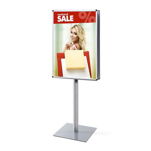 Stojaki reklamowe dwustronne Infopole, profil 25 mm, zaokrąglone naroża - Dwustronny stojak reklamowy Infopole, profil 25 mm, zaokrąglone rogi, 100 x 