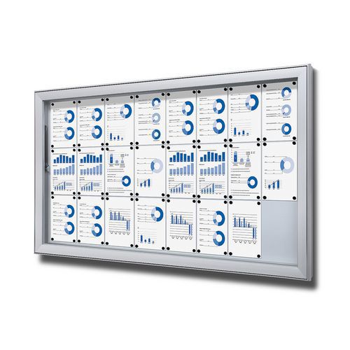 Gabloty magnetyczne SCL, jednoskrzydłowe - Gablota magnetyczna SCL, jednoskrzydłowa, 24 x A4