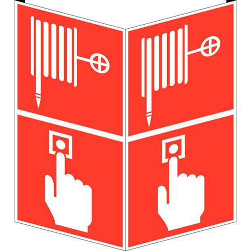 Znaki przeciwpożarowe - "Wąż strażacki i przycisk sygnalizacji pożaru", PCV - Znak bezpieczeństwa pożarowego - "Wąż strażacki i przycisk sygnalizacji 