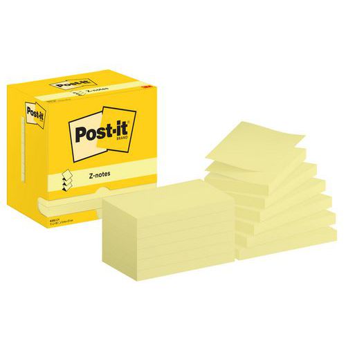 Post-it® Z-Notes, żółte, 76×127 mm