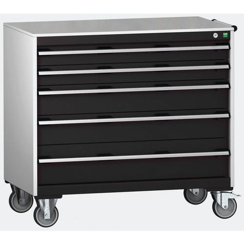 Komoda mobilna Bott Cubio, 99 x 105 x 65 cm, 5 szuflad, multipleks/linoleum/mata - Komoda mobilna Bott Cubio, 99 x 105 x 65 cm, 5 szuflad, linoleum, s