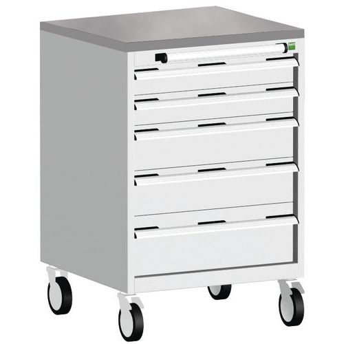 Komoda mobilna Bott Cubio, 99 x 65 x 65 cm, 5 szuflad, multipleks/linoleum/mata - Komoda mobilna Bott Cubio, 99 x 65 x 65 cm, 5 szuflad, linoleum, sza
